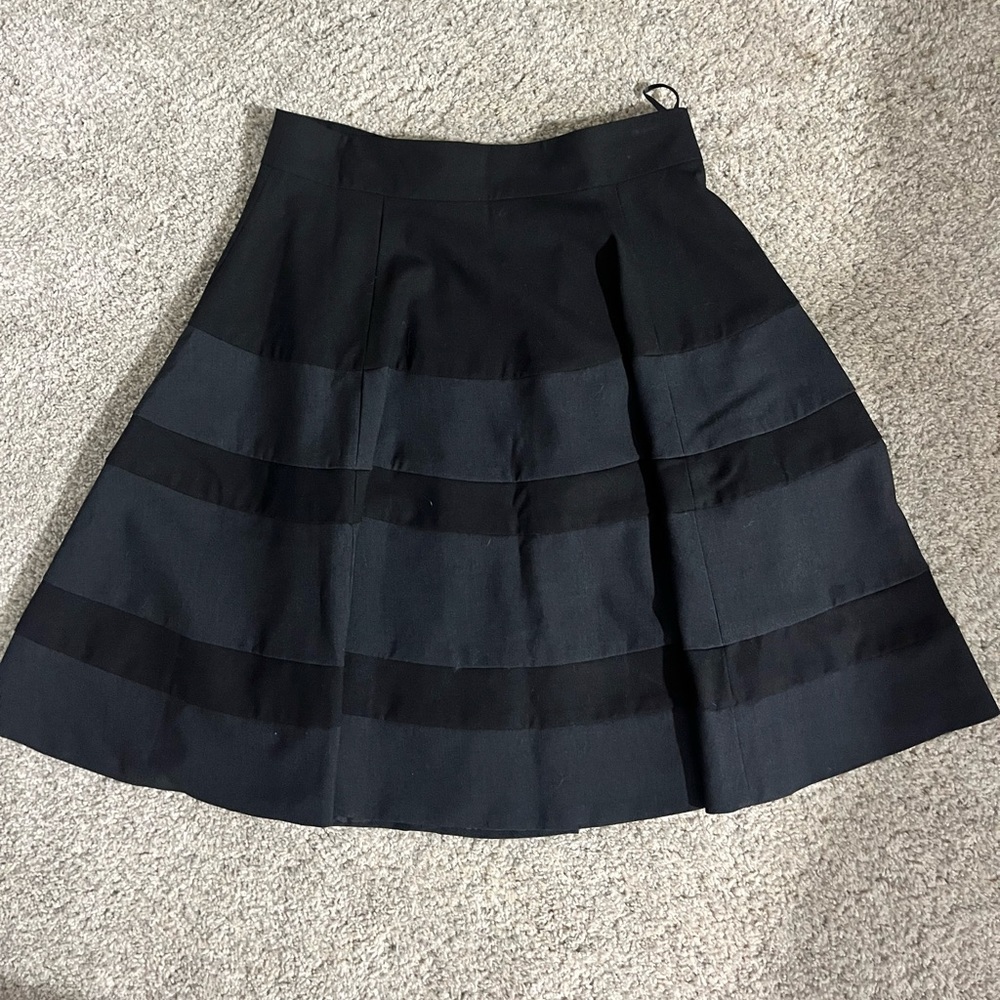 Two Toned A-Line Black Work Skirt!